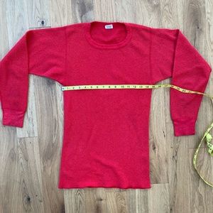 Vintage Cherry Red Waffle Knit Thermal Tagged Men's S